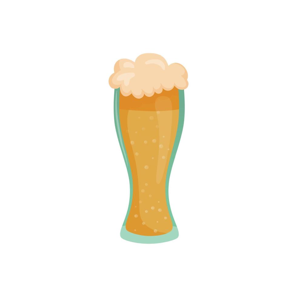 vaso de cerveza espumosa ligera fresca - vector