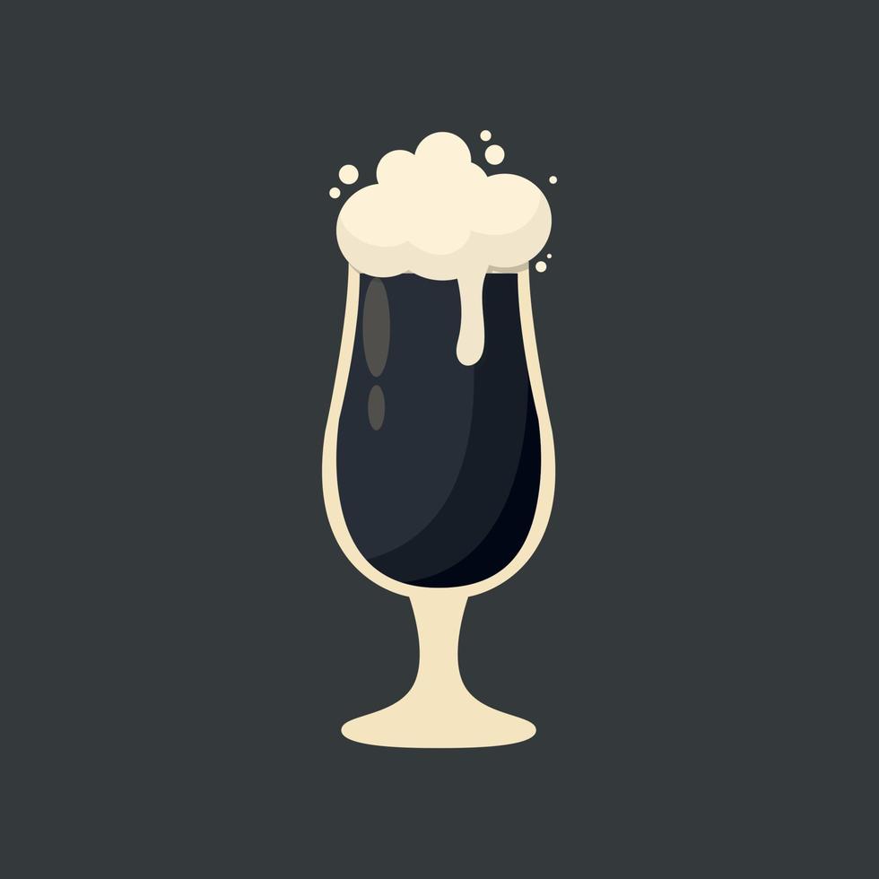 vaso de cerveza espumosa oscura fresca - vector
