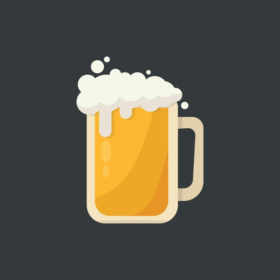 Large mug of fresh light foamy beer - Vector