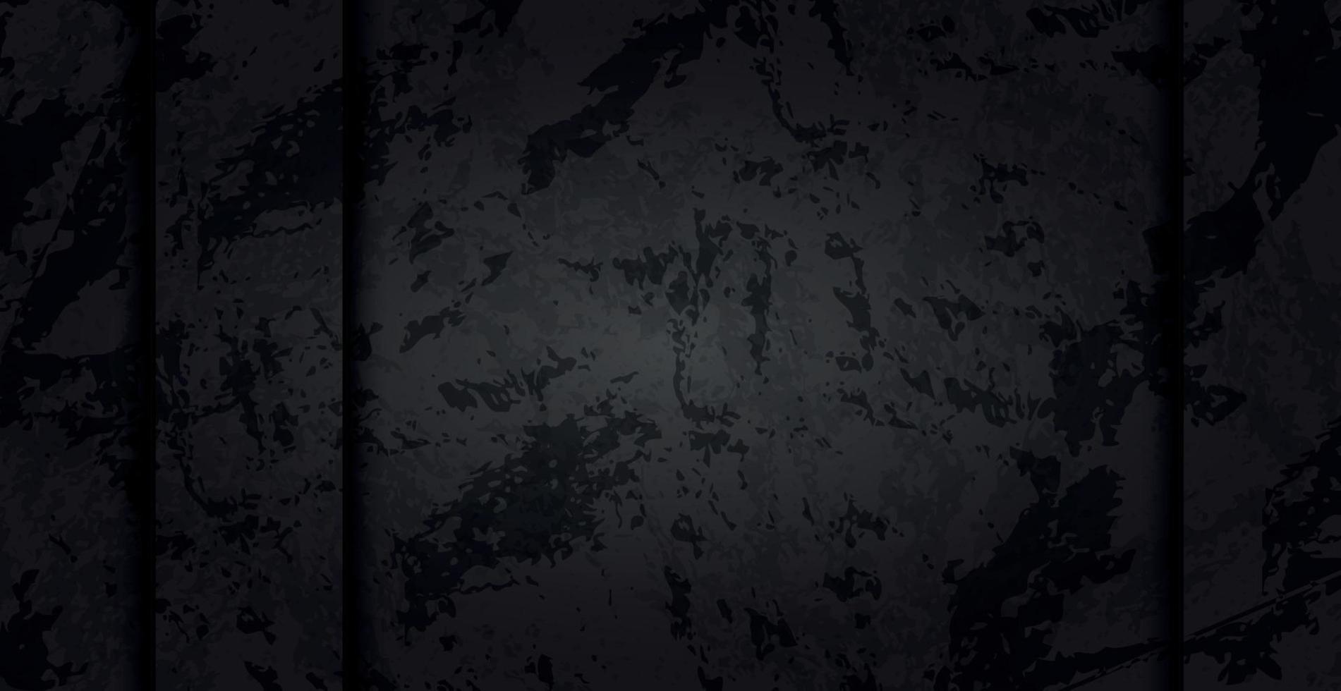 Black abstract textured grunge background wall - Vector
