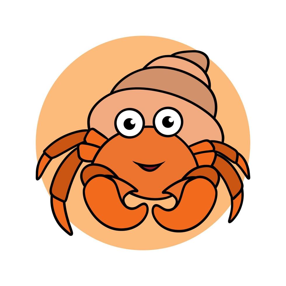 Hermit crab cartoon. Sea animal icon symbol vector