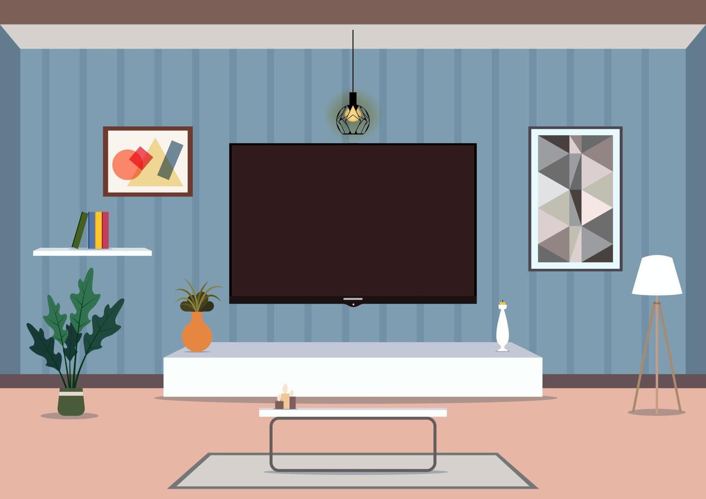 Modern home living room interior design vector