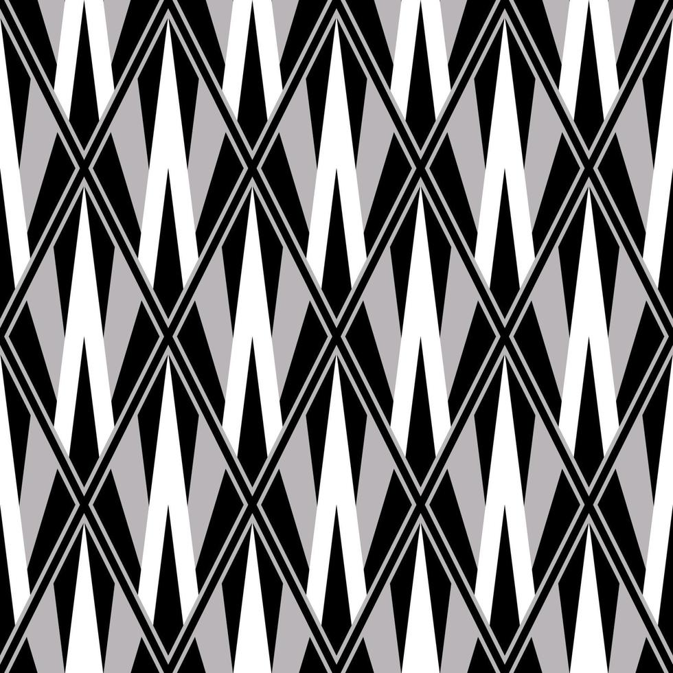 Geometric monochrome gray pattern. Abstract monochrome gray geometric diamond shape seamless pattern background. Use for fabric, textile, interior decoration elements, upholstery, wrapping. vector