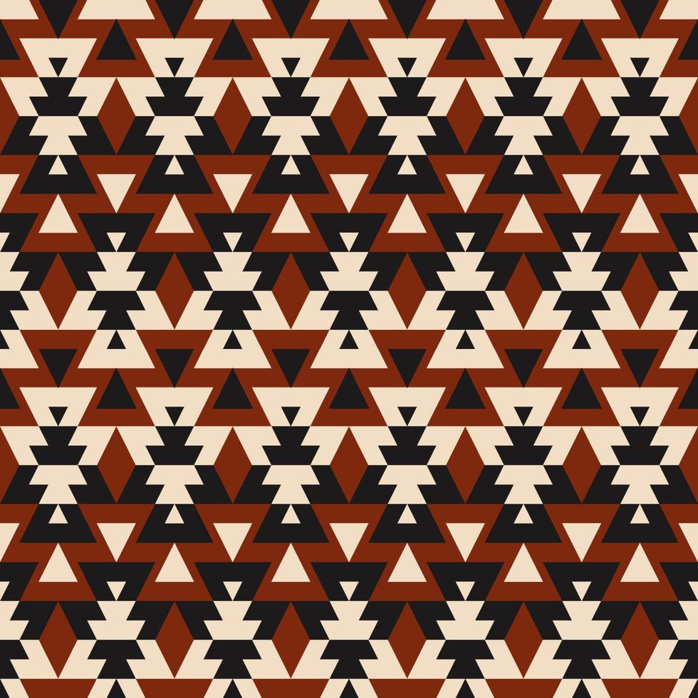 patrón geométrico étnico. Fondo de patrón sin costuras de color rojo-negro de forma geométrica azteca étnica. patrón navajo. uso para telas, textiles, elementos de decoración de interiores, tapicería, envoltura. vector