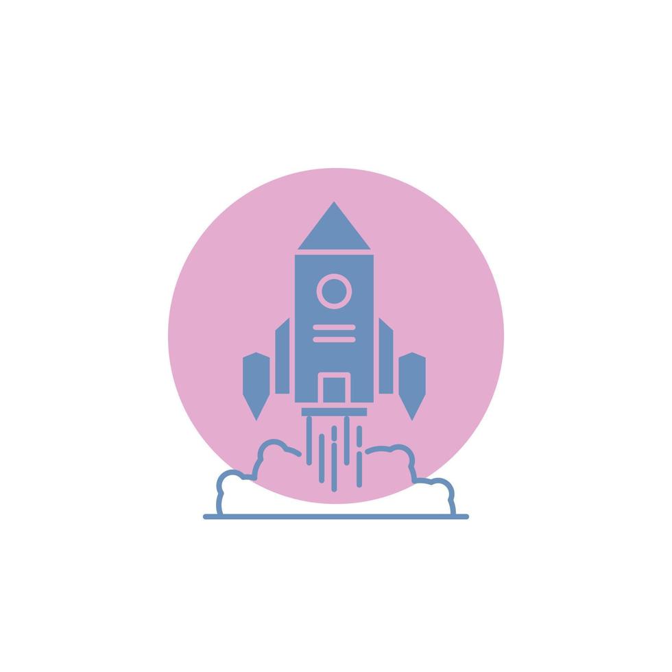 Rocket. spaceship. startup. launch. Game Glyph Icon. vector