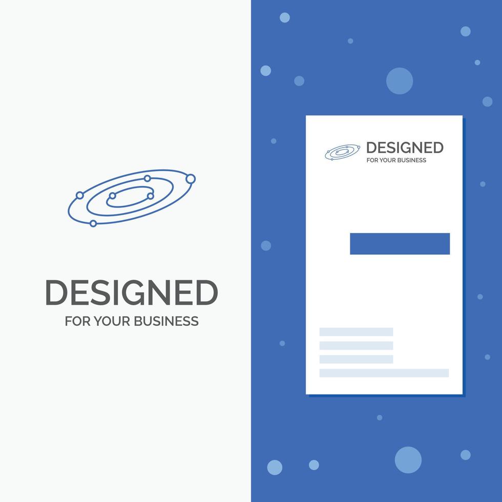 Business Logo for Galaxy. astronomy. planets. system. universe. Vertical Blue Business .Visiting Card template vector