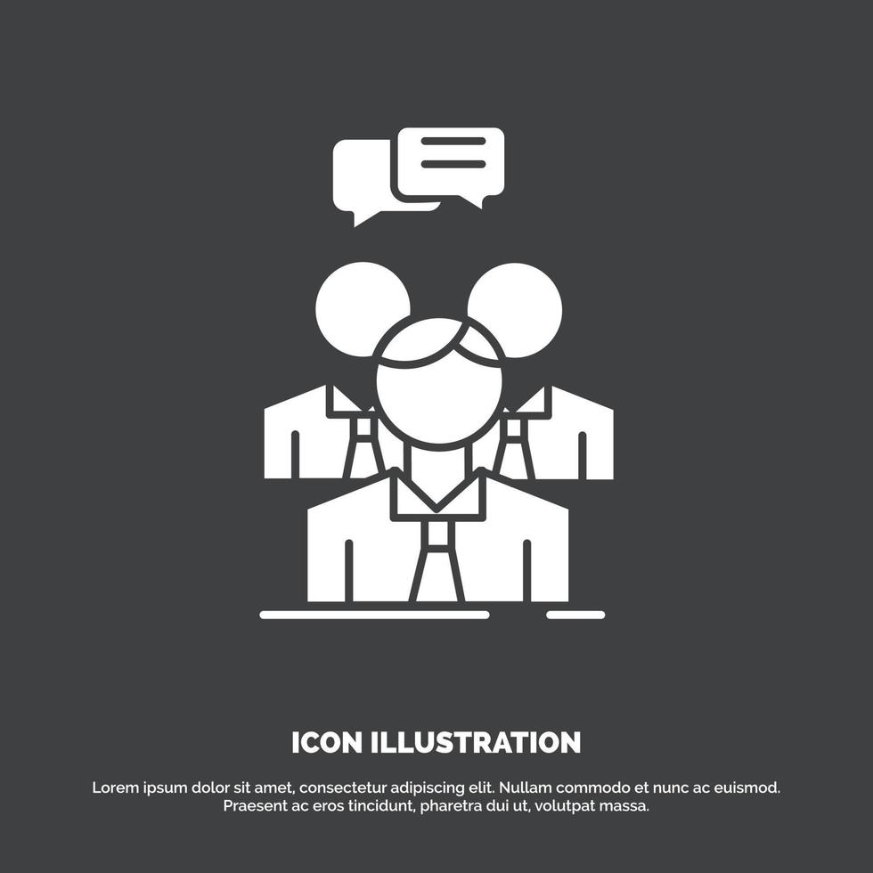 group. business. meeting. people. team Icon. glyph vector symbol for UI and UX. website or mobile application