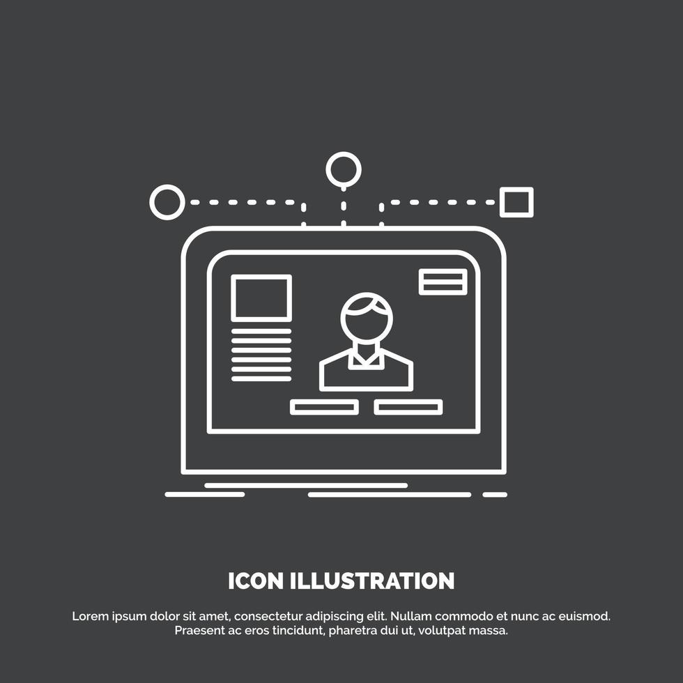 interface. website. user. layout. design Icon. Line vector symbol for UI and UX. website or mobile application