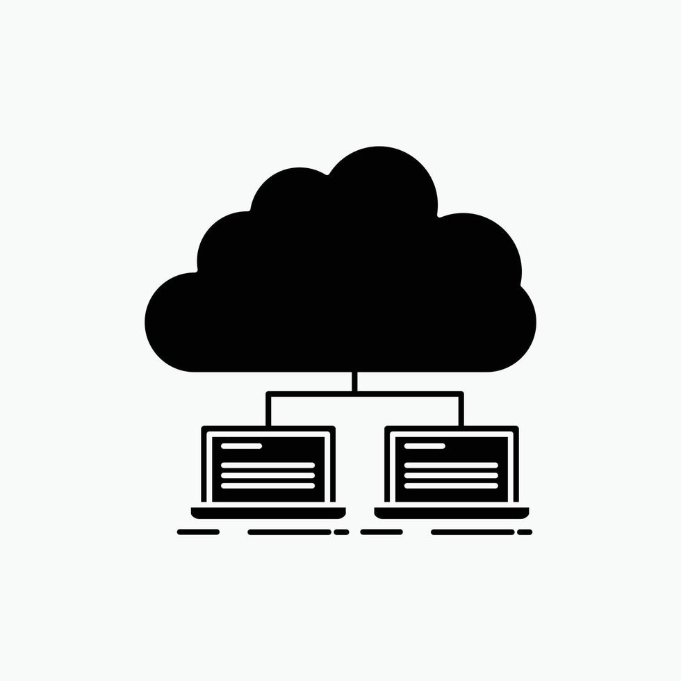 nube. la red. servidor. Internet. icono de glifo de datos. ilustración vectorial aislada vector