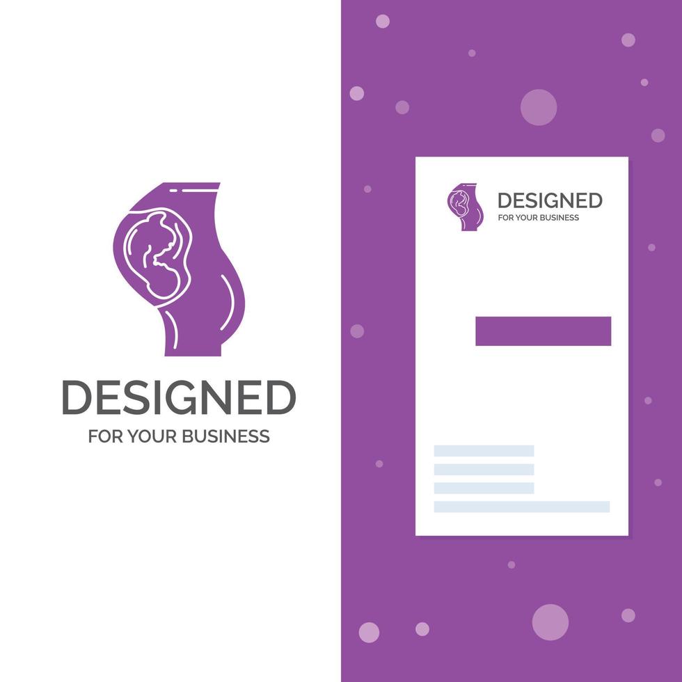 Business Logo for pregnancy. pregnant. baby. obstetrics. Mother. Vertical Purple Business .Visiting Card template. Creative background vector illustration