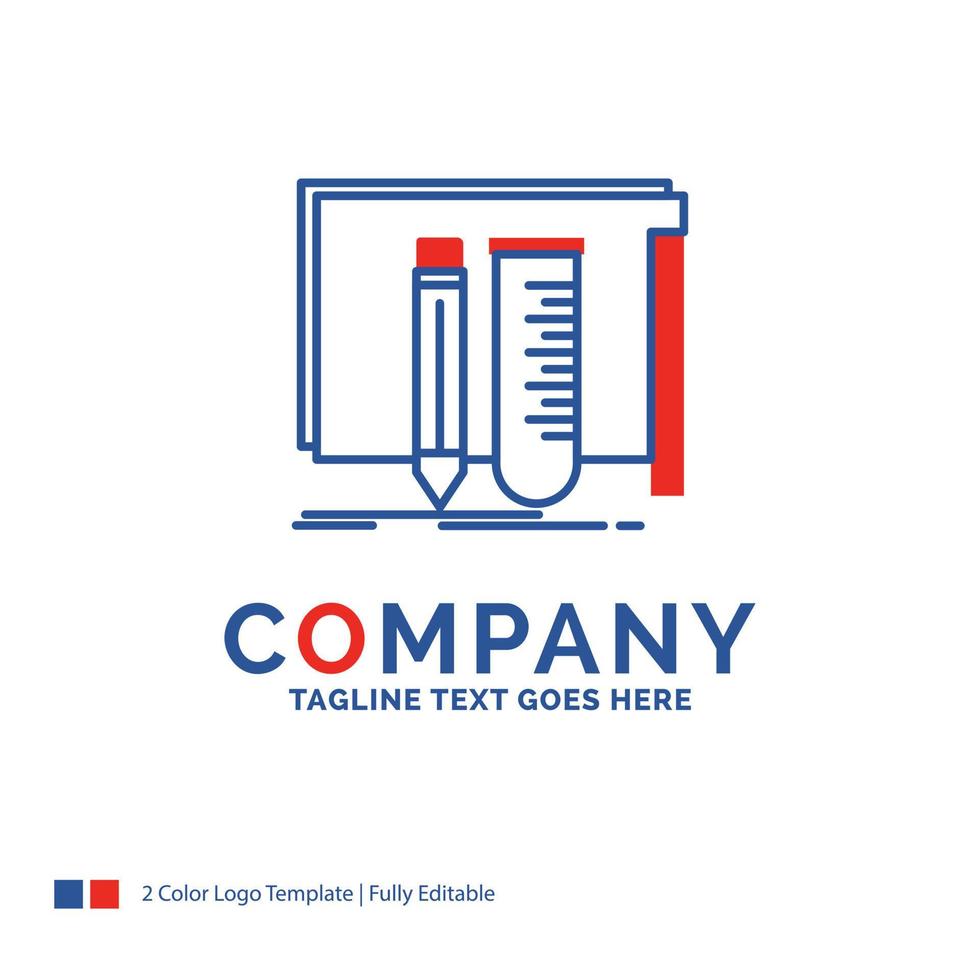 Company Name Logo Design For build. equipment. fab. lab. tools. Blue and red Brand Name Design with place for Tagline. Abstract Creative Logo template for Small and Large Business. vector