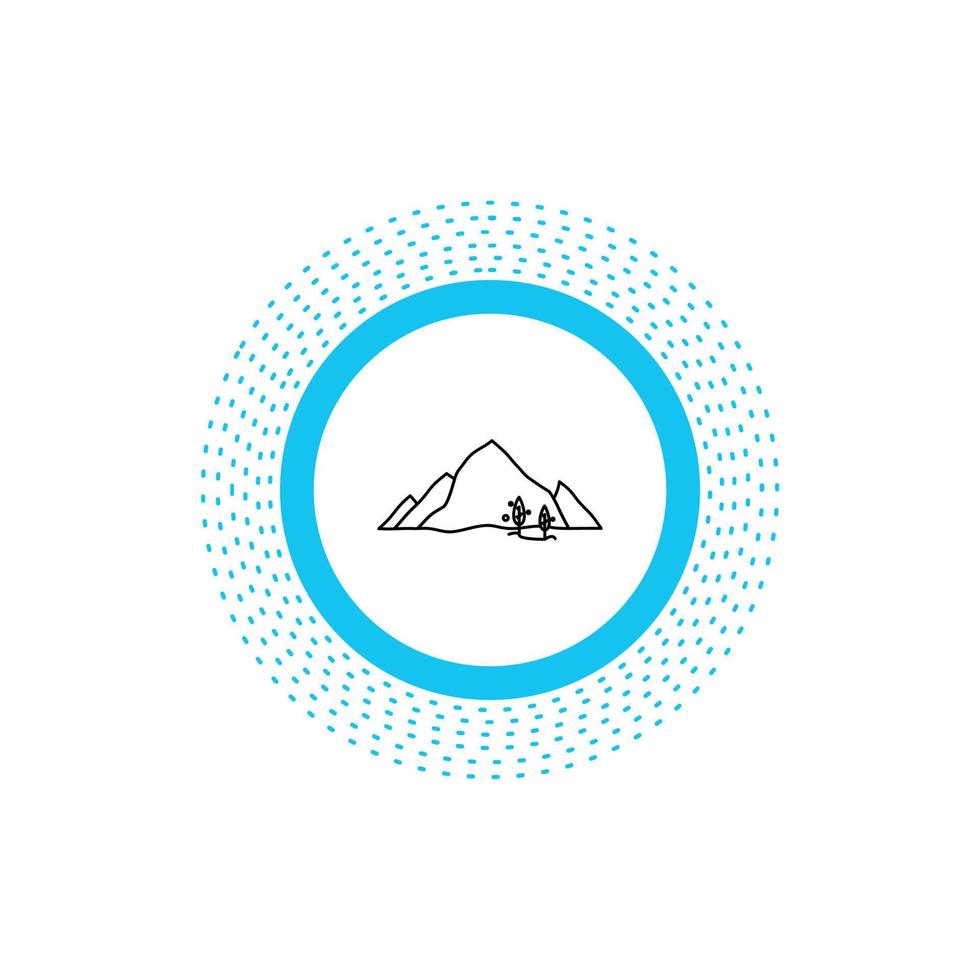 mountain. landscape. hill. nature. tree Line Icon. Vector isolated illustration