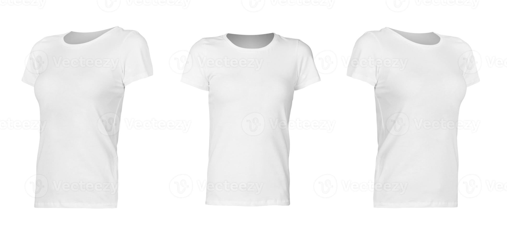 tres camisetas blancas aisladas en blanco foto
