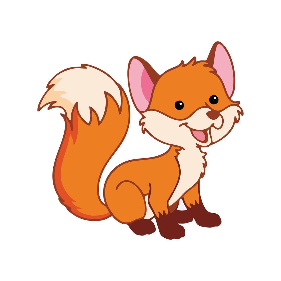 Illustration of cute fox animal. Suitable for children's book design