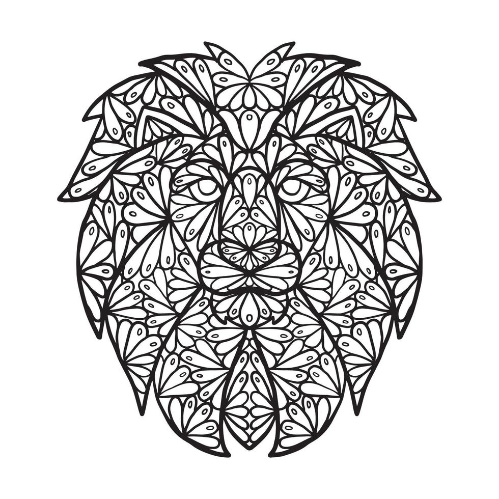 Lion Animal Doodle pattern vector