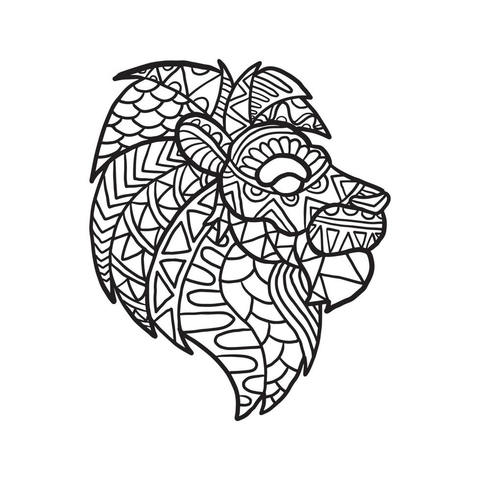 Lion Animal Doodle Pattern vector