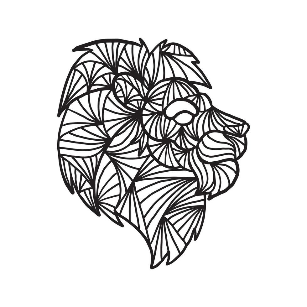 Lion Animal Doodle Pattern vector