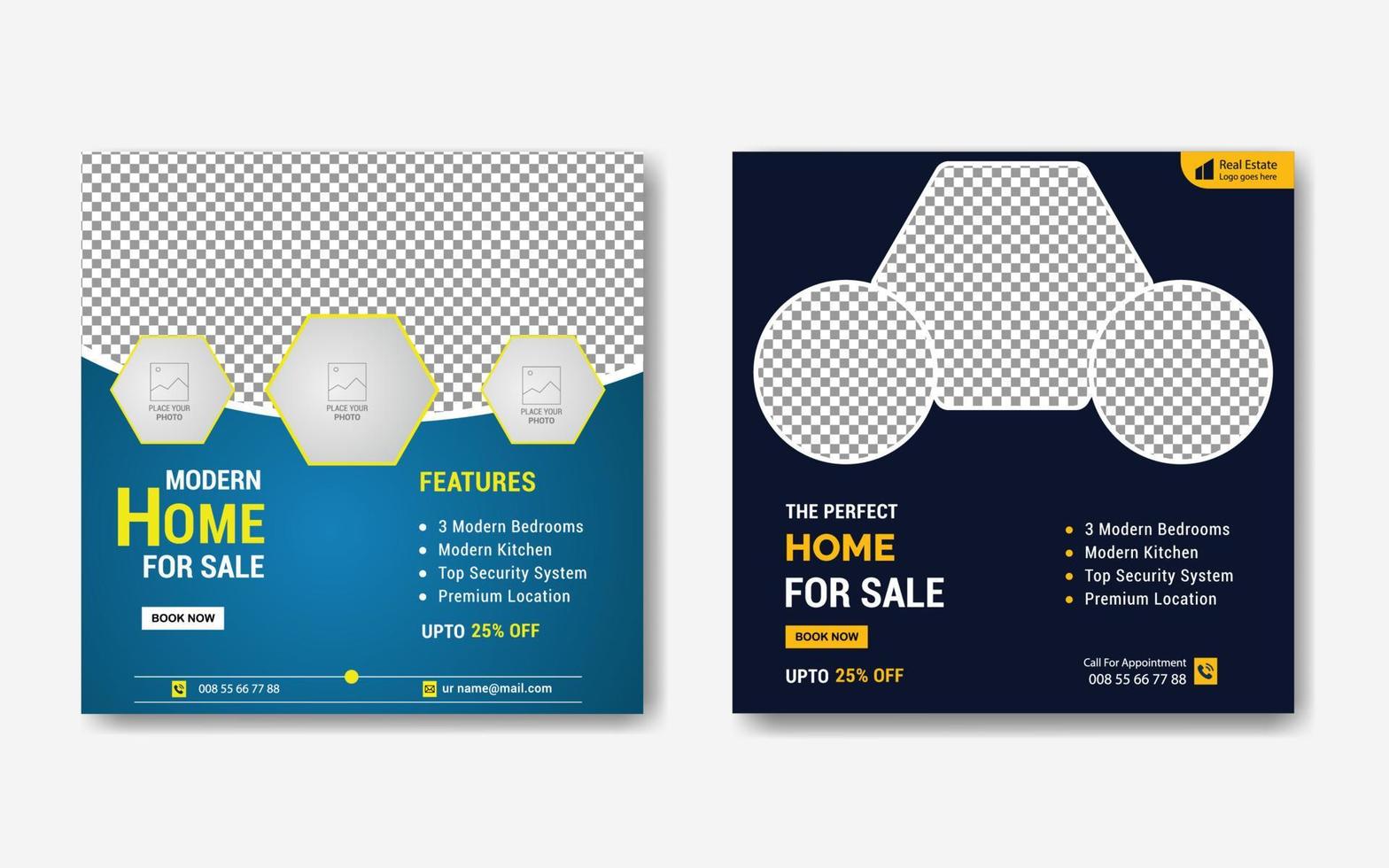Real Estate Social Media Post Template, Home social media post template vector