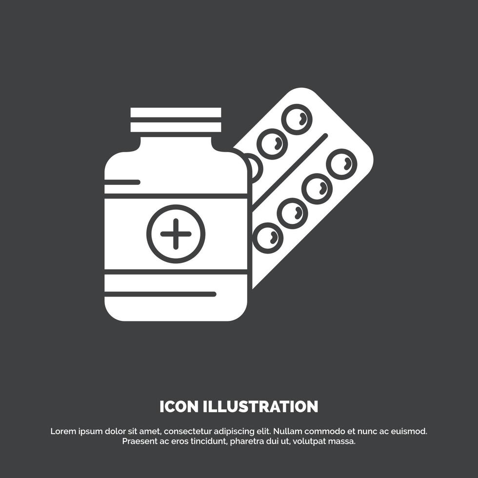 medicine. Pill. capsule. drugs. tablet Icon. glyph vector symbol for UI and UX. website or mobile application