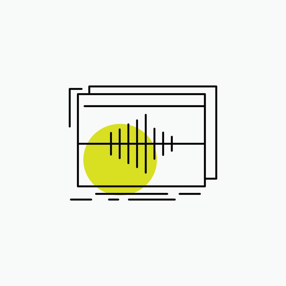 Audio. frequency. hertz. sequence. wave Line Icon vector