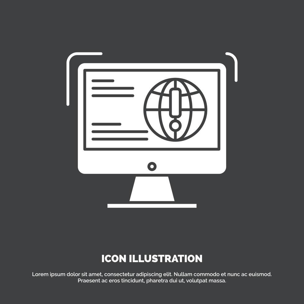 information. content. development. website. web Icon. glyph vector symbol for UI and UX. website or mobile application