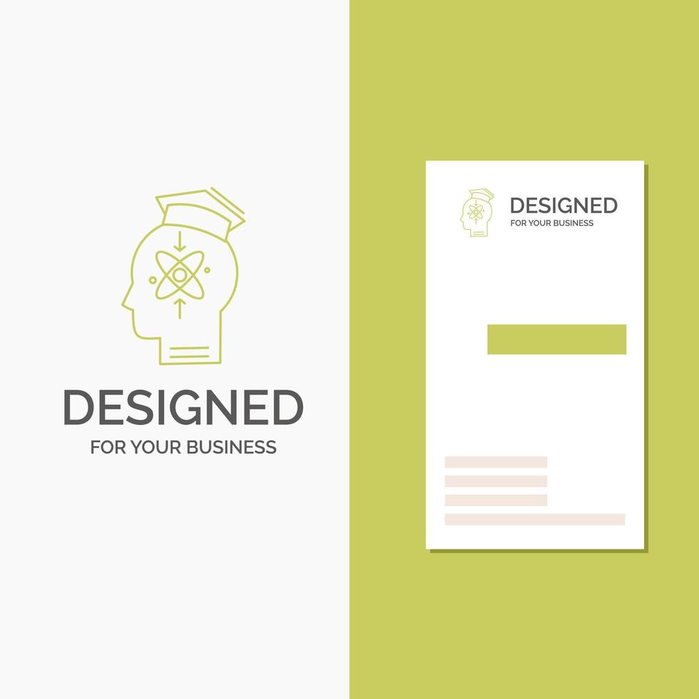 Business Logo for capability. head. human. knowledge. skill. Vertical Green Business .Visiting Card template. Creative background vector illustration