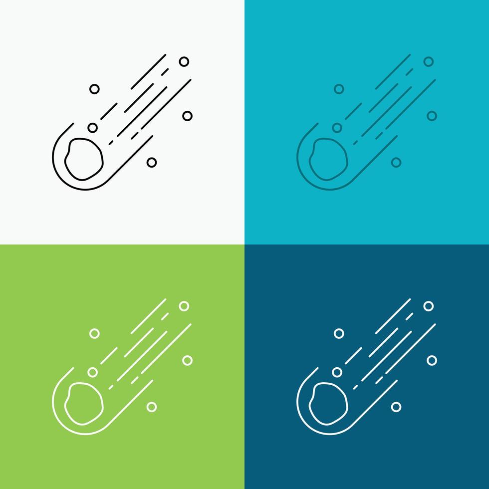Asteroid. astronomy. meteor. space. comet Icon Over Various Background. Line style design. designed for web and app. Eps 10 vector illustration