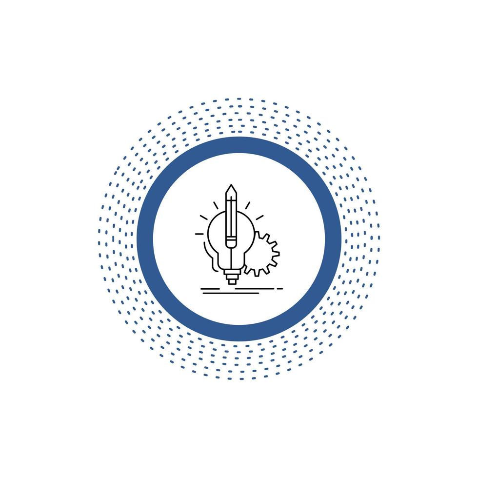 Idea. insight. key. lamp. lightbulb Line Icon. Vector isolated illustration