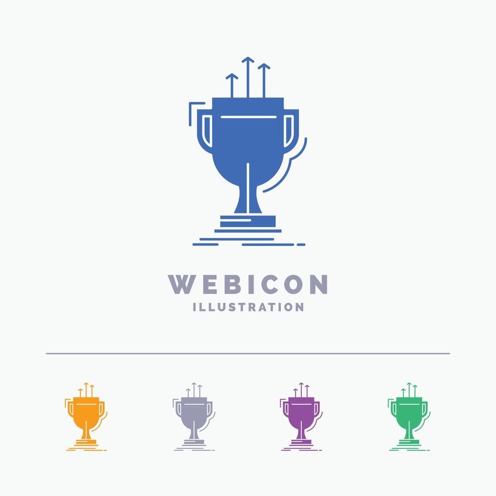 otorgar. competitivo. taza. borde. premio 5 plantilla de icono web de glifo de color aislada en blanco. ilustración vectorial vector