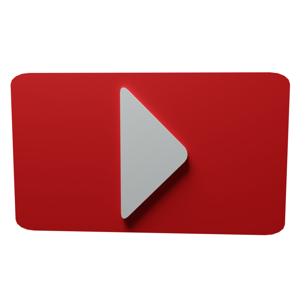 3d video player logo in red. png