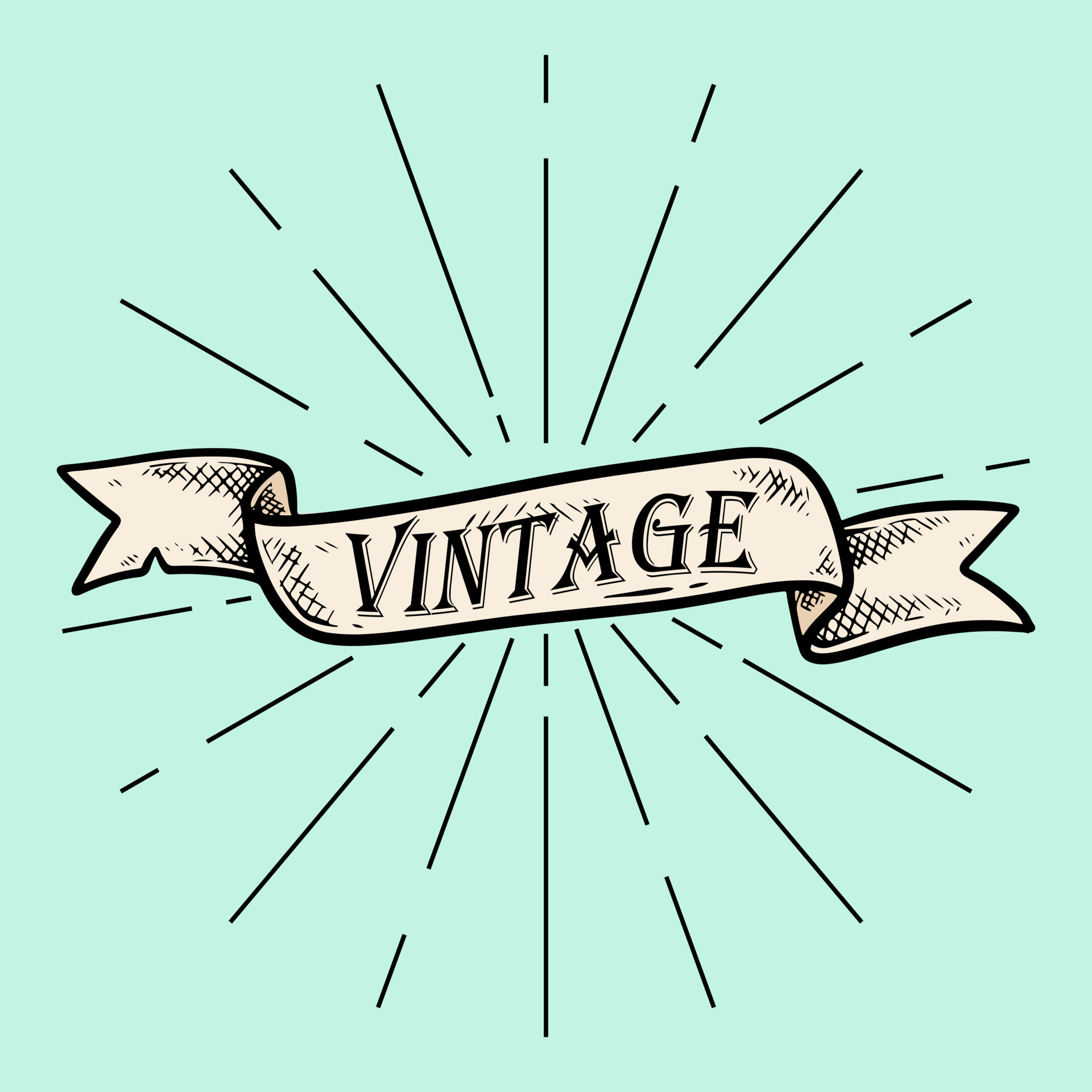 Vintage Ribbon Design Illustration 12957941 Vector Art at Vecteezy