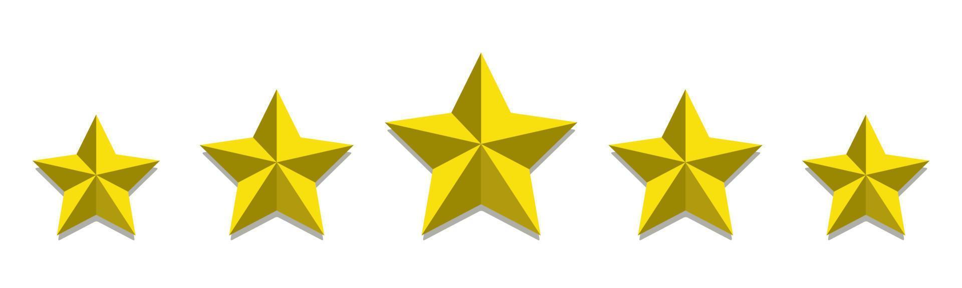 Five Gold Stars Rating vector