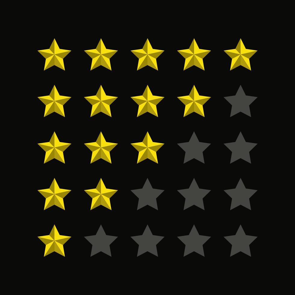 Star Rating For Dark Mode vector