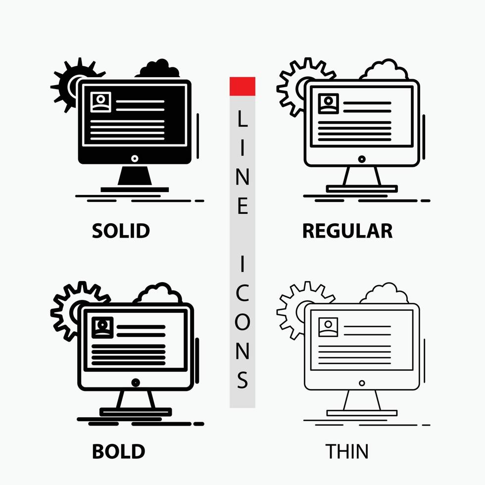 Account. profile. report. edit. Update Icon in Thin. Regular. Bold Line and Glyph Style. Vector illustration