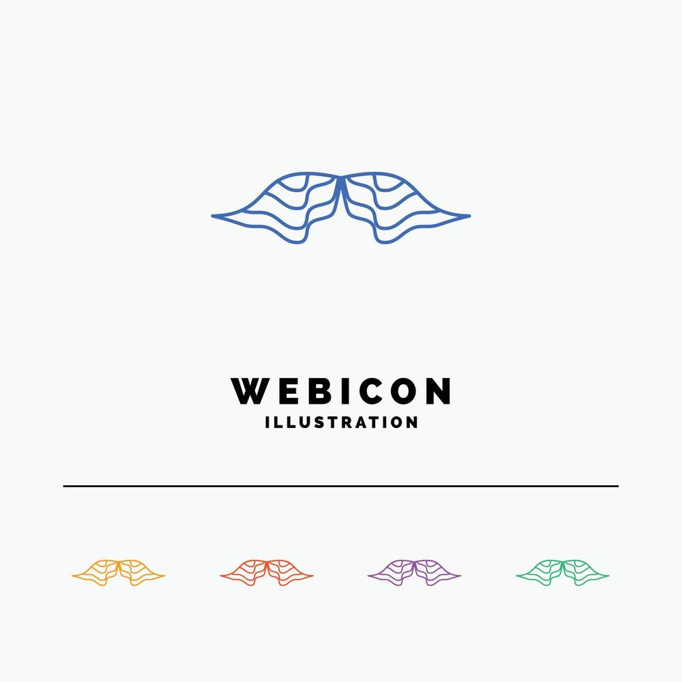 moustache. Hipster. movember. male. men 5 Color Line Web Icon Template isolated on white. Vector illustration