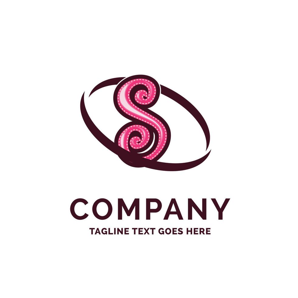 S Company Name Design Pink Beautity Logo Design. Logo Template. Brand Name template Place for Tagline. Creative Logo Design vector