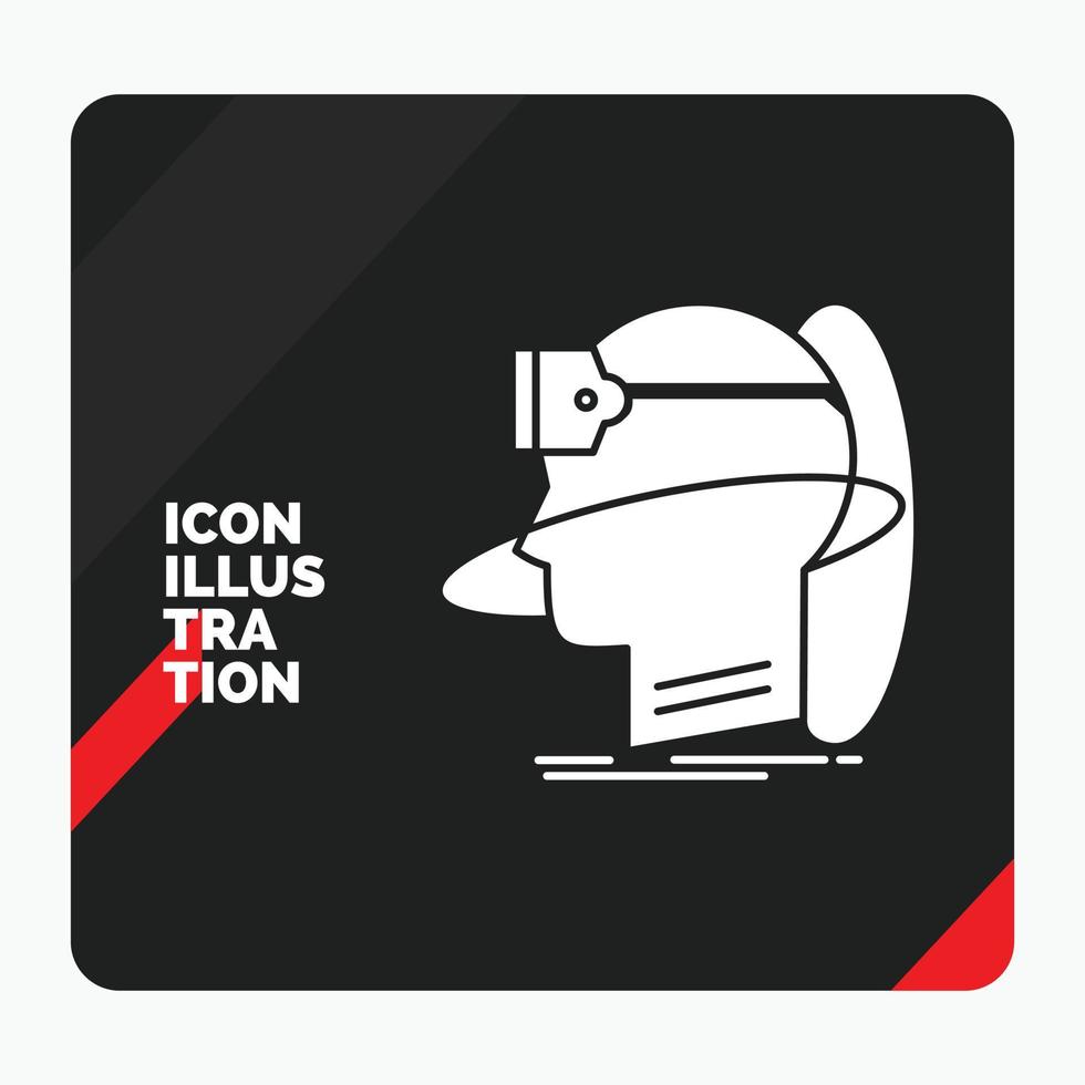 Red and Black Creative presentation Background for human. man. reality. user. virtual. vr Glyph Icon vector