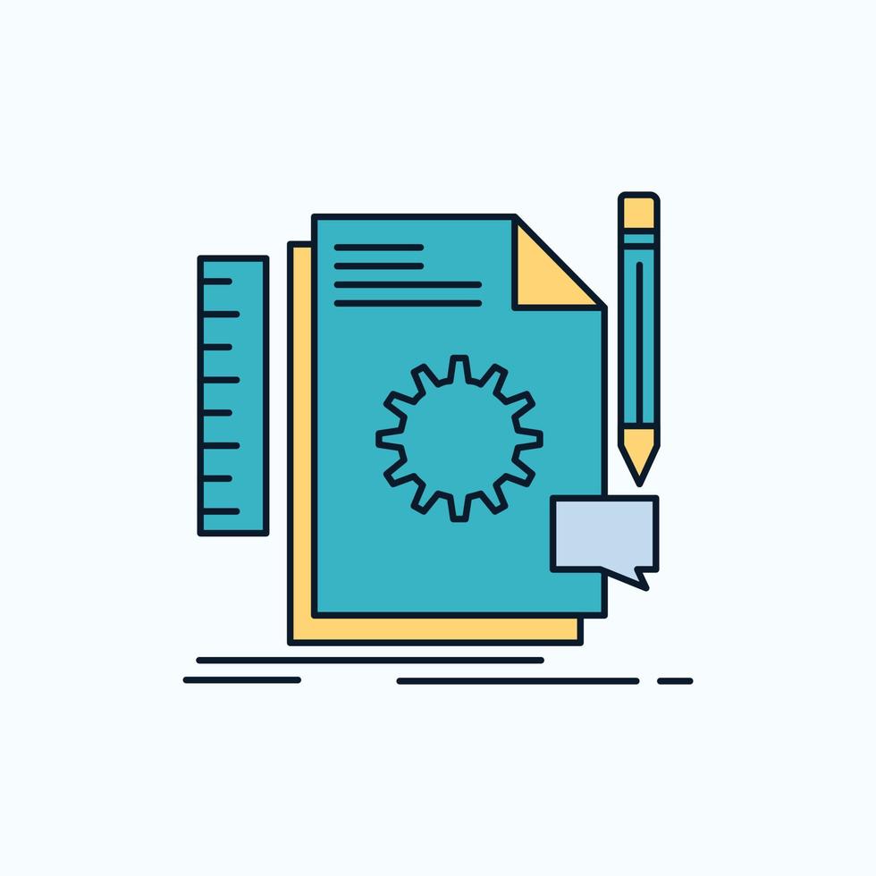 Creative. design. develop. feedback. support Flat Icon. green and Yellow sign and symbols for website and Mobile appliation. vector illustration