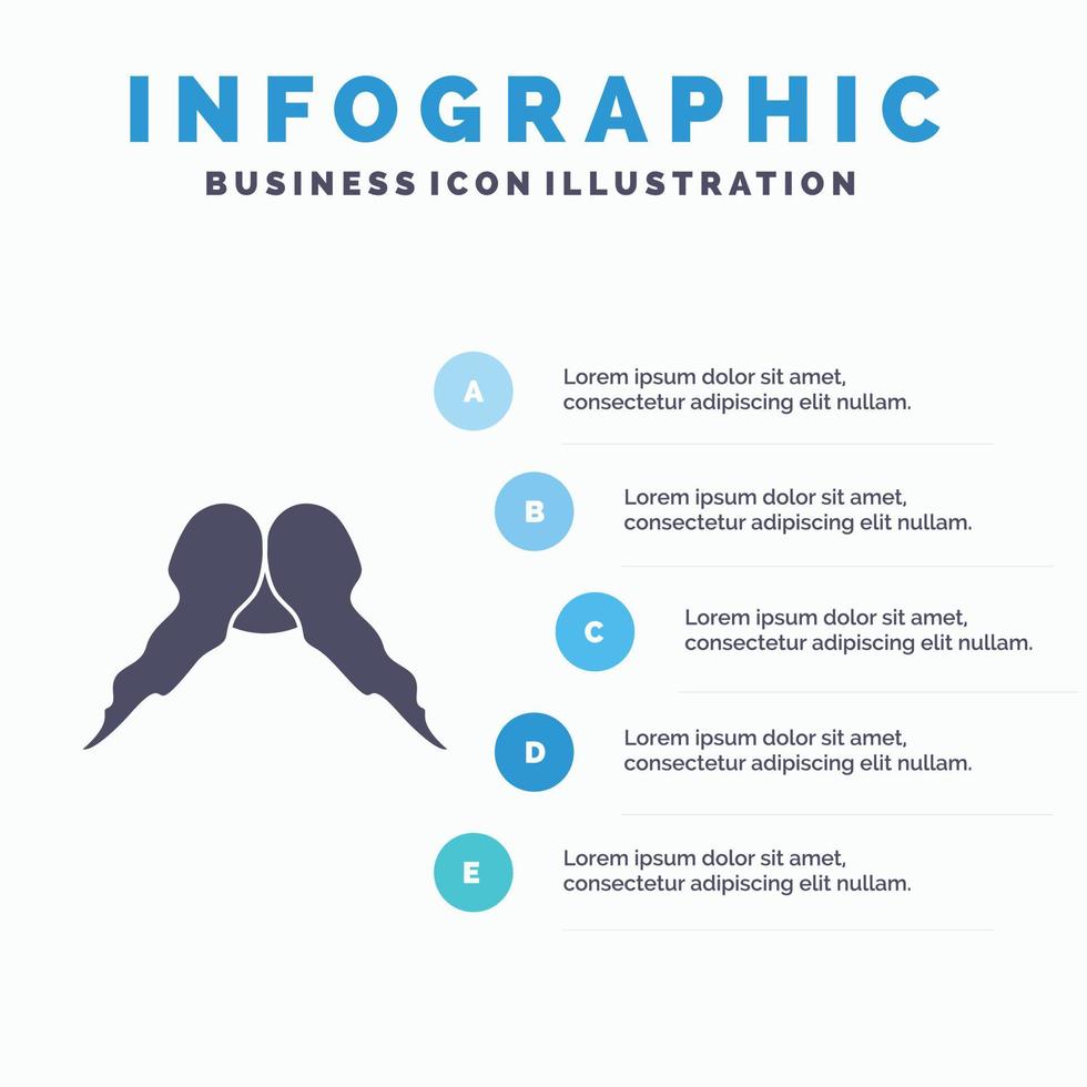 moustache. Hipster. movember. male. men Infographics Template for Website and Presentation. GLyph Gray icon with Blue infographic style vector illustration.