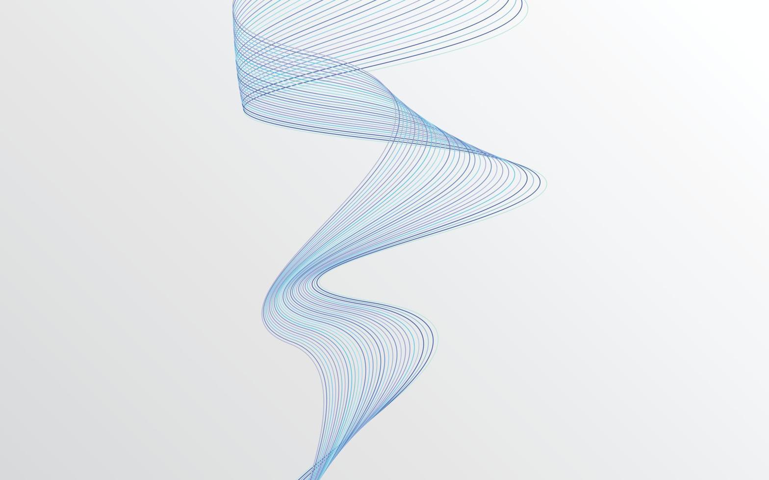 ola con sombra. líneas azules abstractas sobre un fondo vector