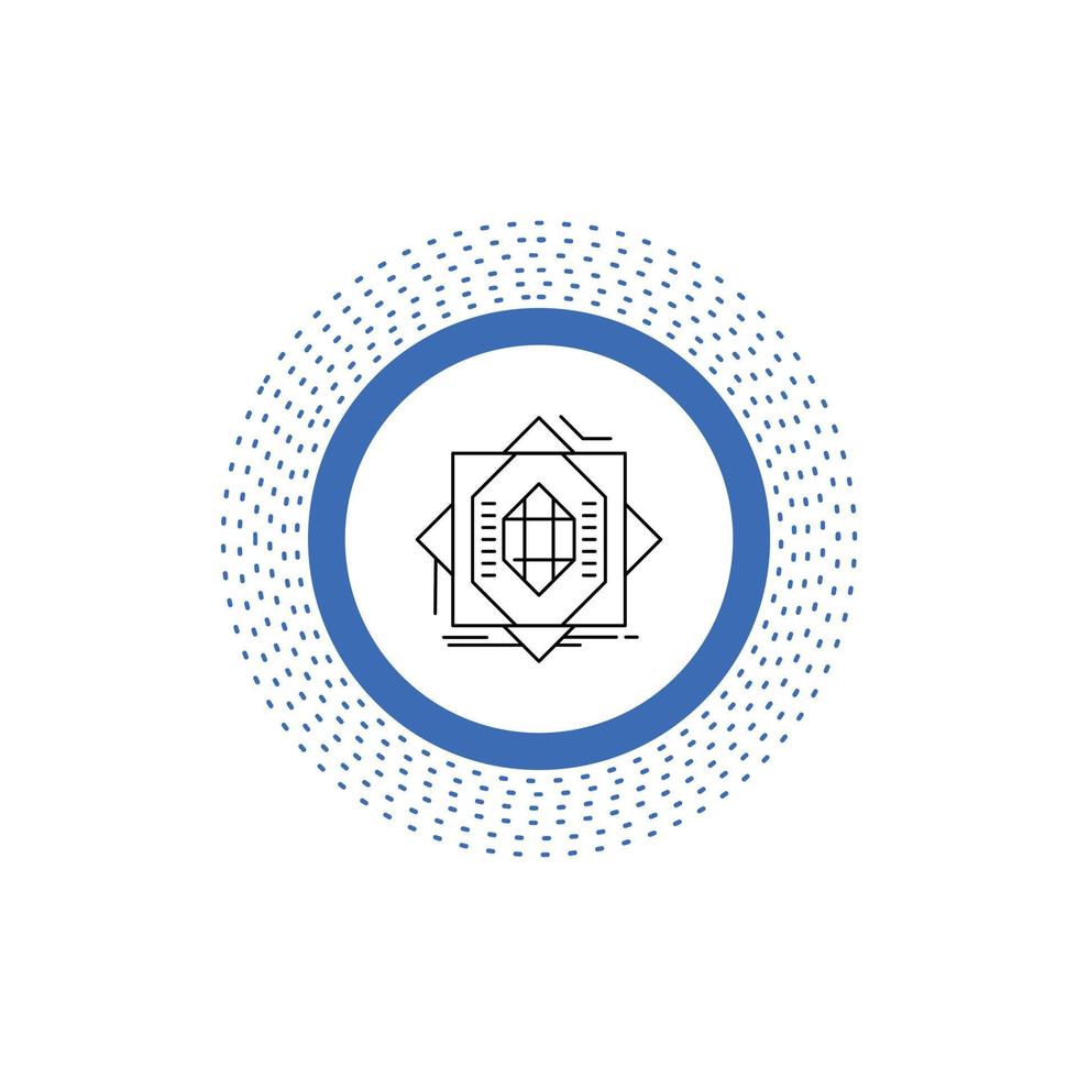 Abstract. core. fabrication. formation. forming Line Icon. Vector isolated illustration