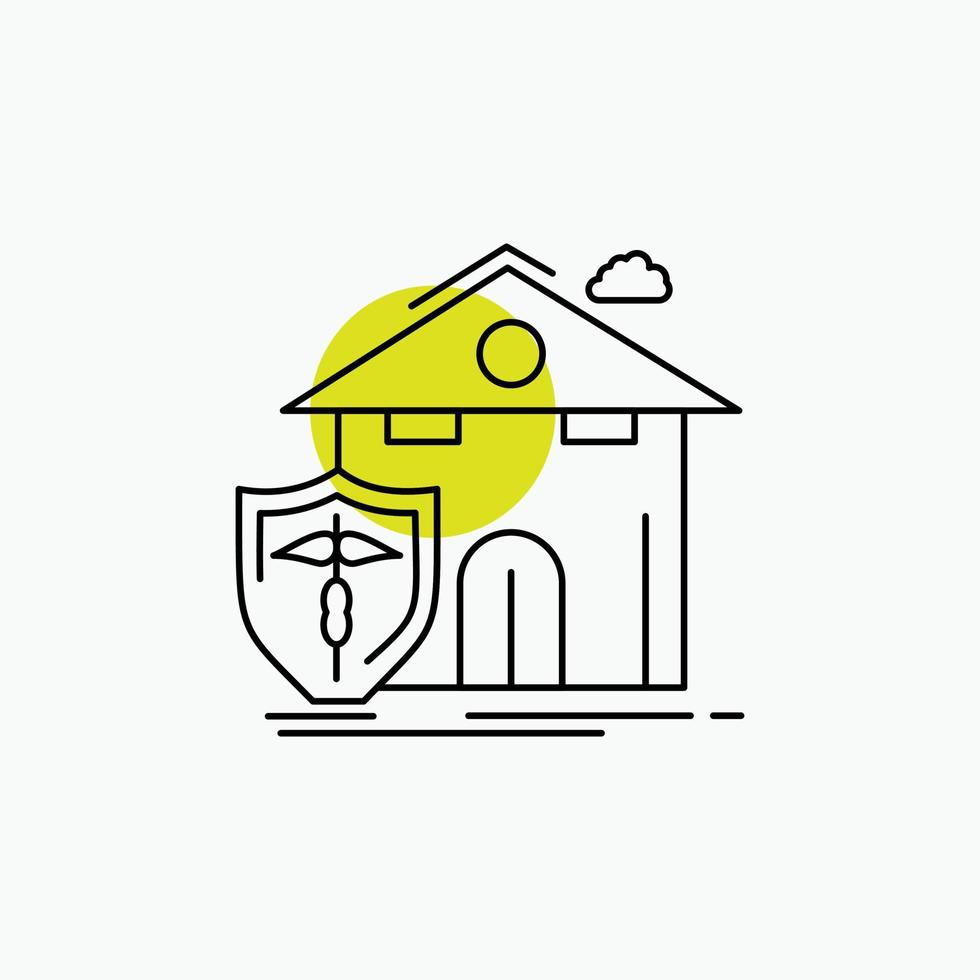 insurance. home. house. casualty. protection Line Icon vector