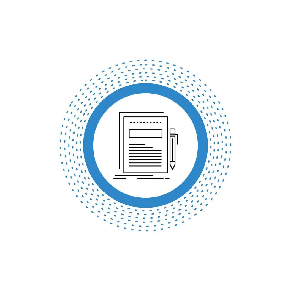 Business. document. file. paper. presentation Line Icon. Vector isolated illustration