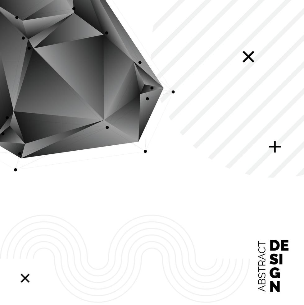 fondo de vector de forma poligonal de origami de papel negro. ilustración geométrica abstracta con lugar para texto