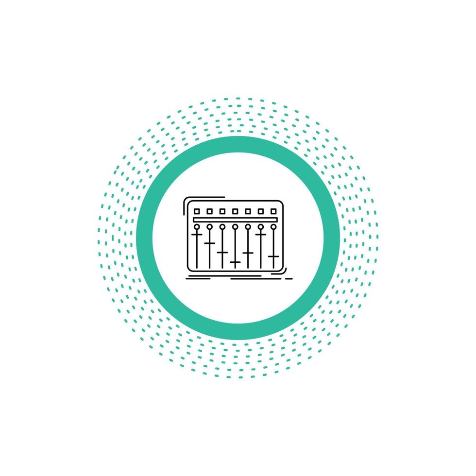 Console. dj. mixer. music. studio Line Icon. Vector isolated illustration