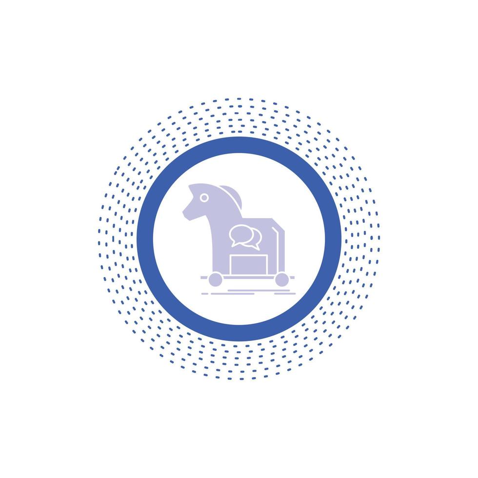 Cybercrime. horse. internet. trojan. virus Glyph Icon. Vector isolated illustration