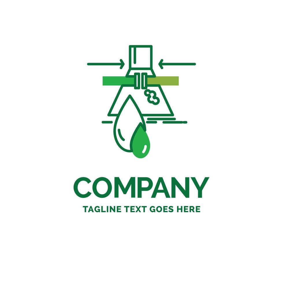 Chemical. Leak. Detection. Factory. pollution Flat Business Logo template. Creative Green Brand Name Design. vector