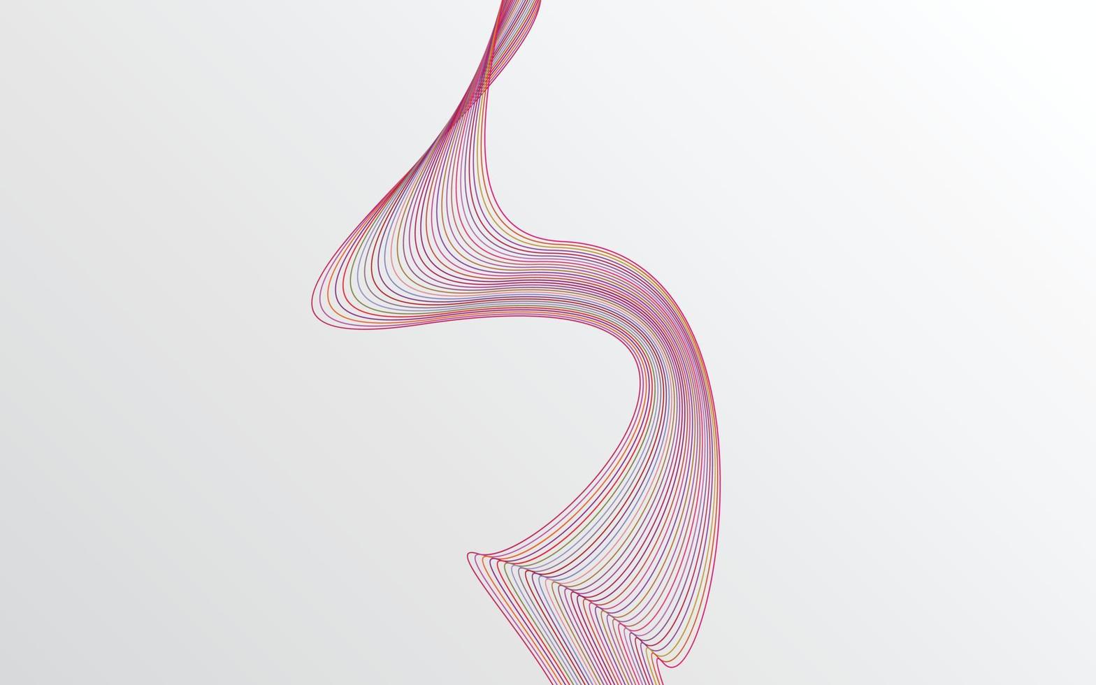 Wave with shadow. Abstract Red lines on a background vector