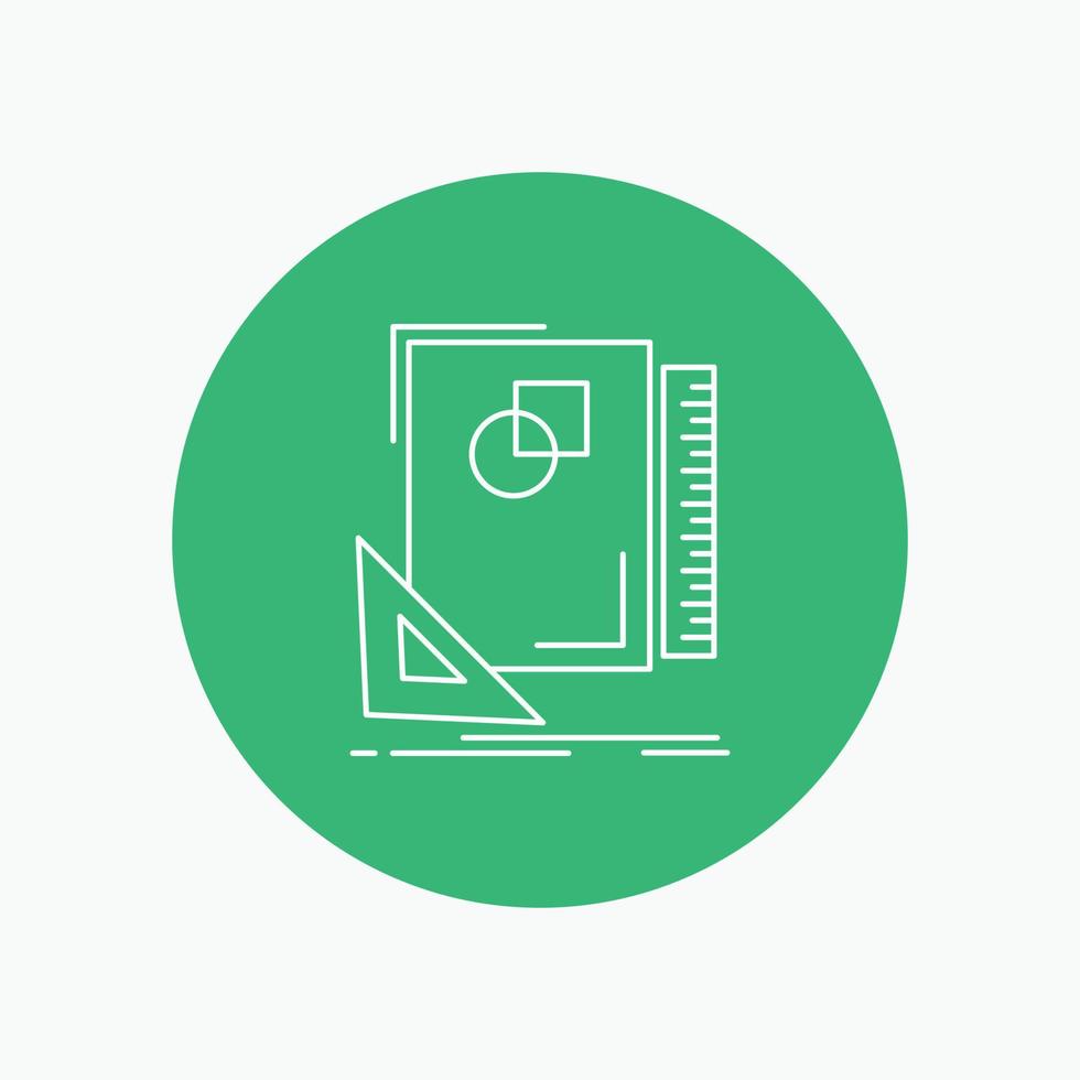 Design. layout. page. sketch. sketching White Line Icon in Circle background. vector icon illustration