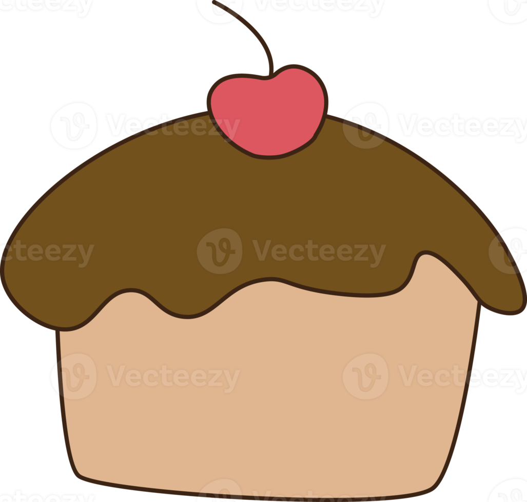 schattig hand- trek tekening voedsel bakkerij png